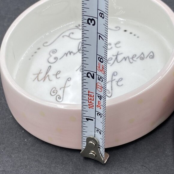 Vtg Tracy Porter Trinket Box Lid Embrace the Sweetness Life Pink Floral Round - Picture 9 of 13